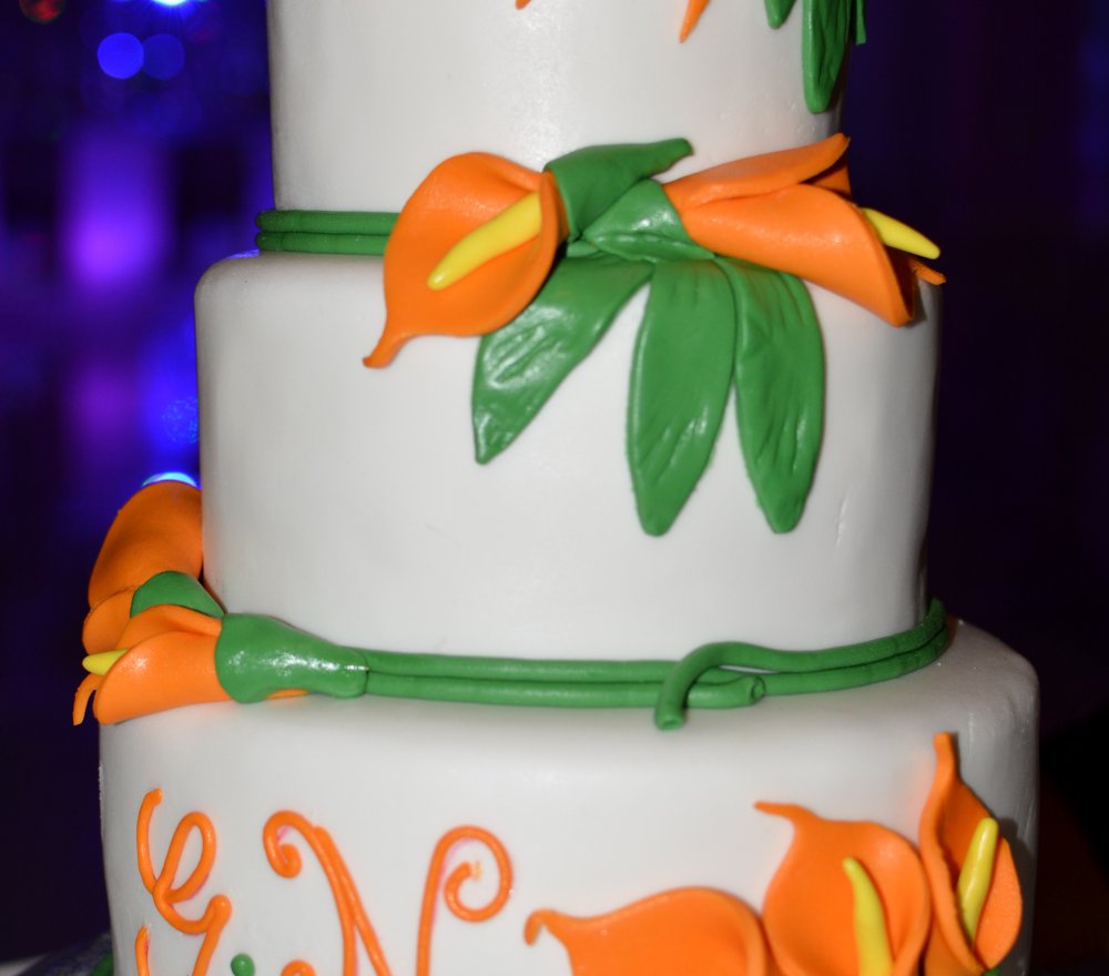 wedding cake orange et blanc